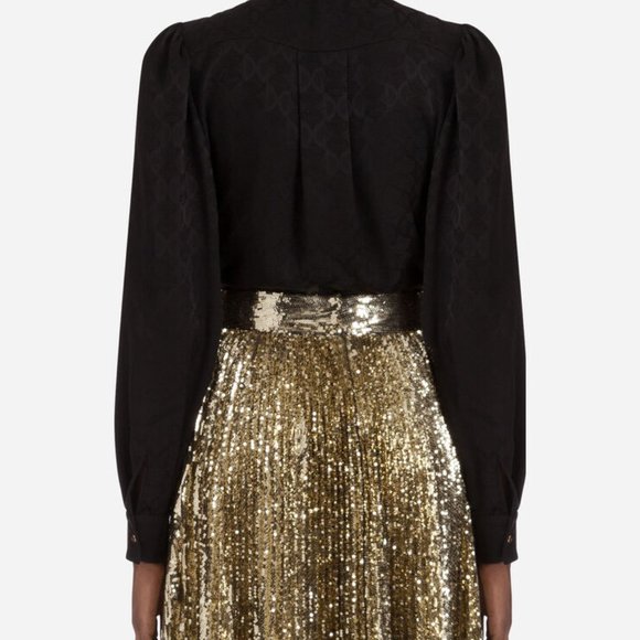 ❌SOLD❌Dolce & Gabbana DG logo shirt in jacquard with bow - Picture 2 of 10